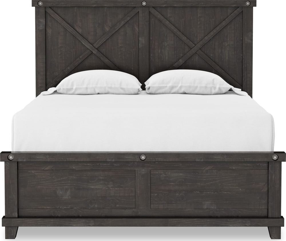Yosemite California King-size Solid Wood Panel Bed in Cafe – view 11