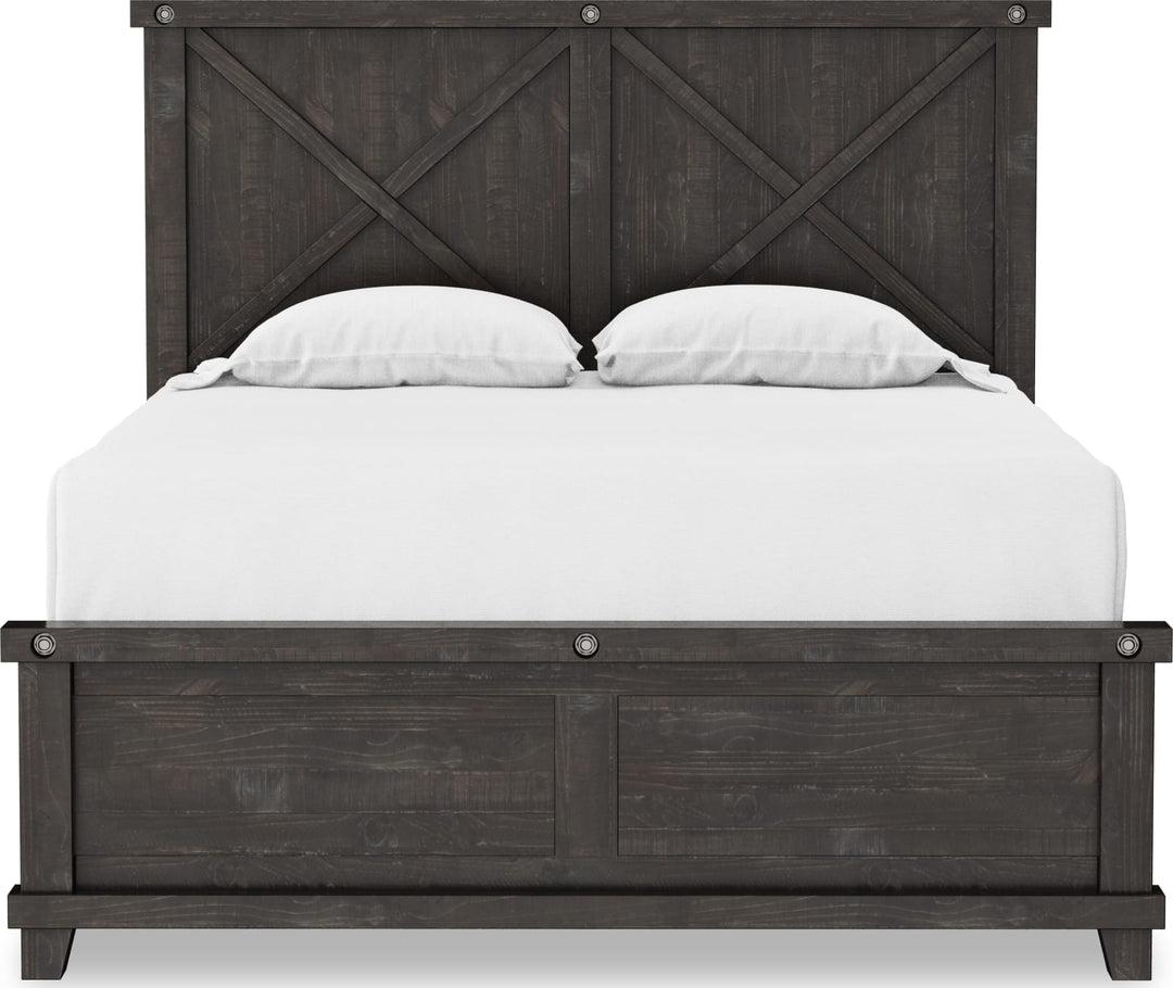 Yosemite King-size Solid Wood Panel Bed in Cafe – view 11
