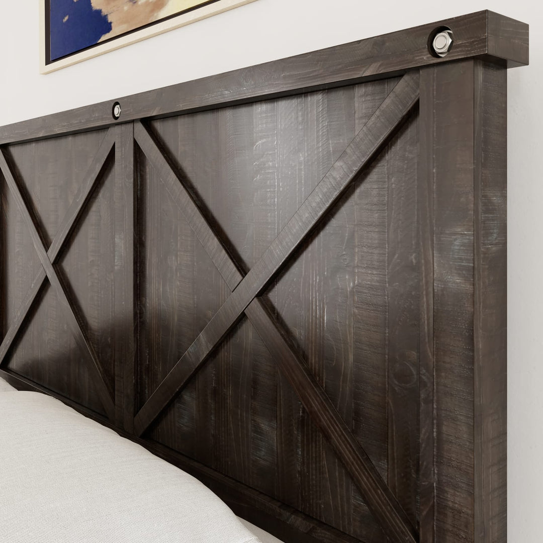 Yosemite Queen-size Solid Wood Panel Bed in Cafe – view 2