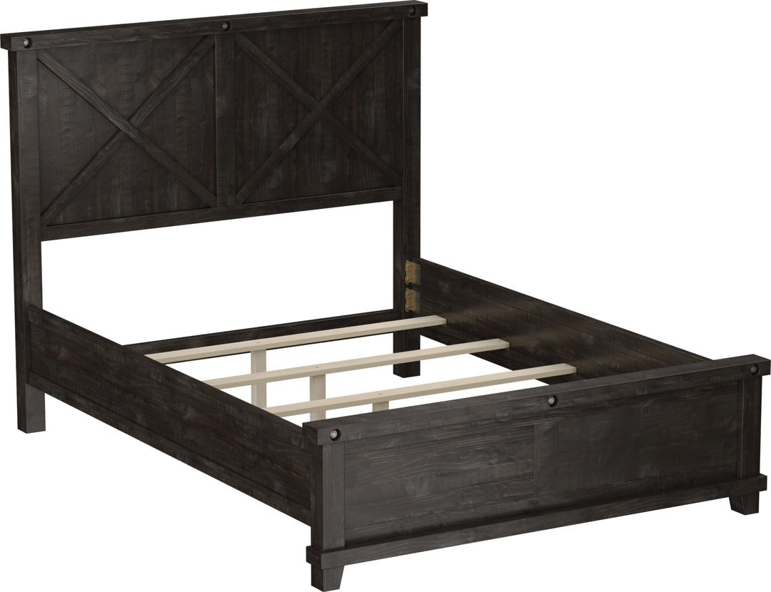 Yosemite King-size Solid Wood Panel Bed in Cafe – view 4