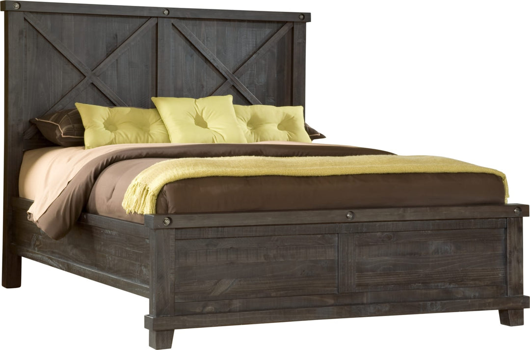 Yosemite Queen-size Solid Wood Panel Bed in Cafe – view 7