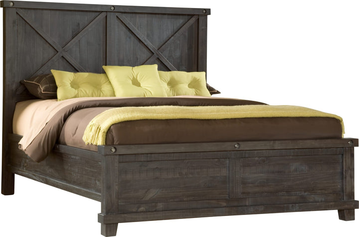 Yosemite King-size Solid Wood Panel Bed in Cafe – view 7