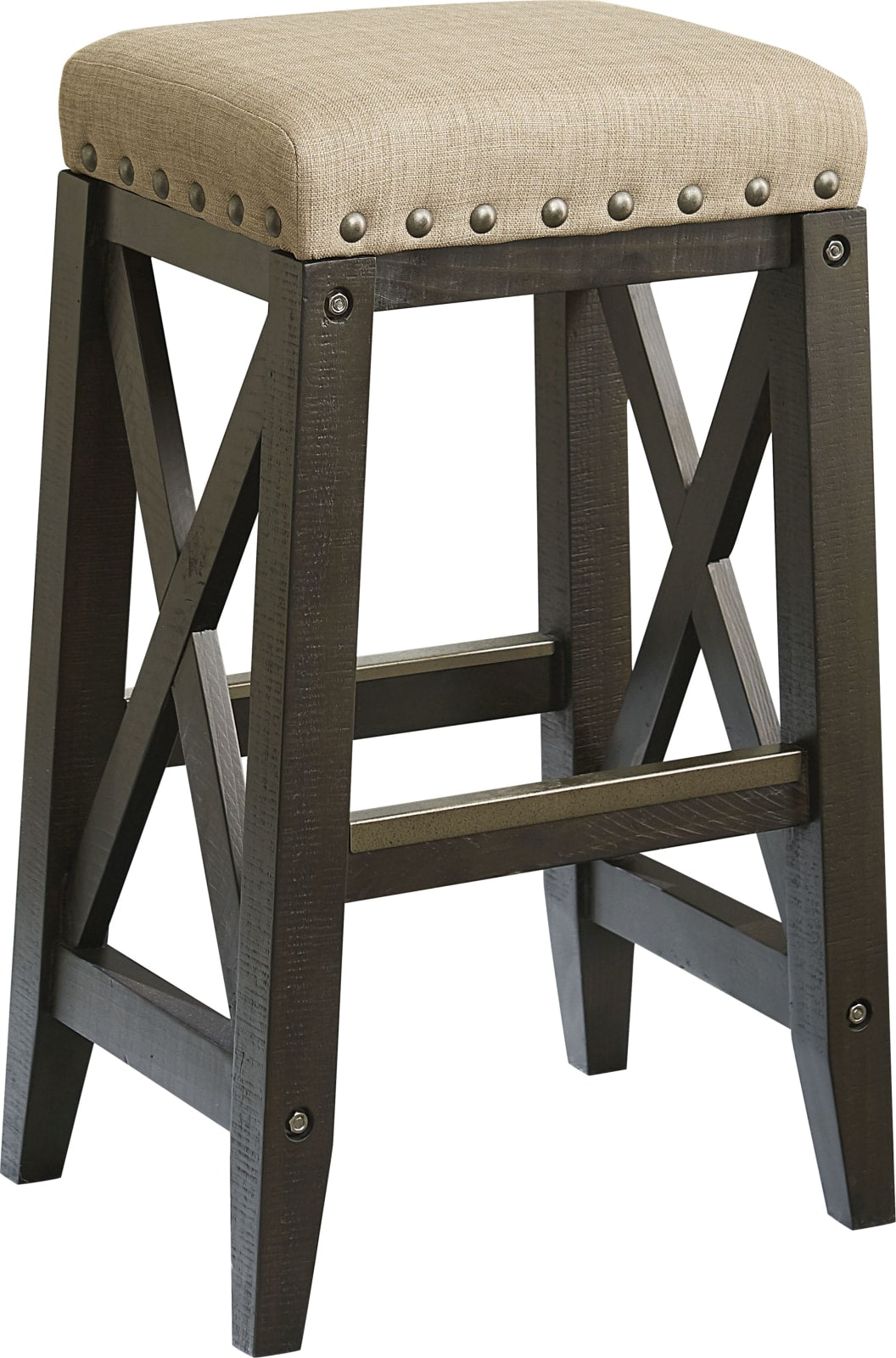 Yosemite Solid Wood Upholstered Bar Stool in Cafe – view 3