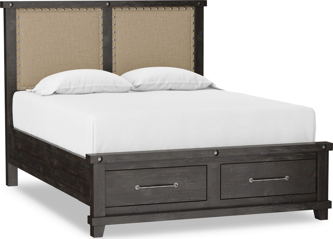 Yosemite California King-size Upholstered Footboard Storage Bed in Cafe – view 5