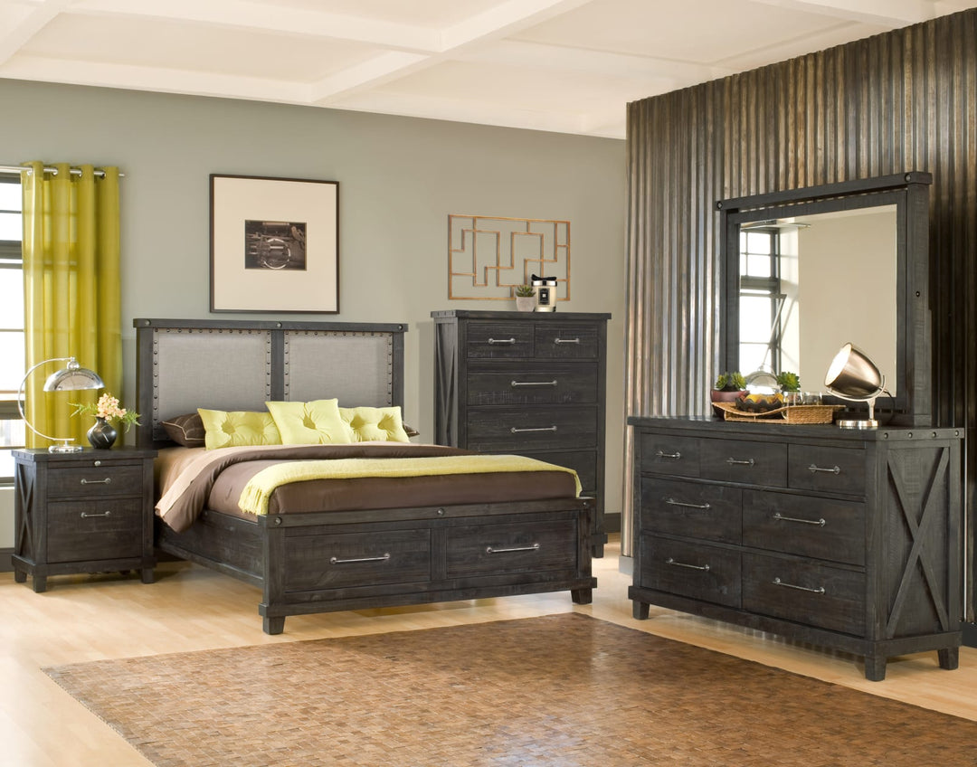 Yosemite King-size Upholstered Footboard Storage Bed in Cafe – view 8