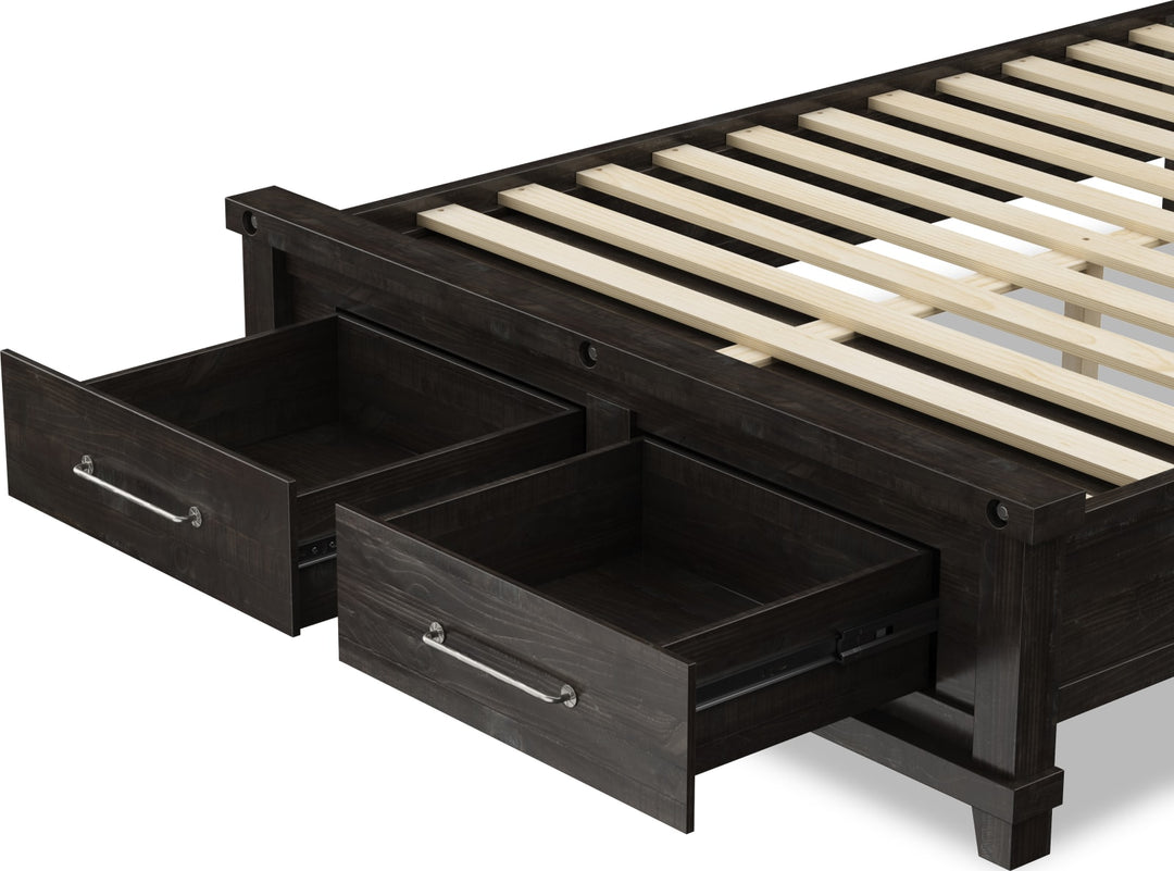 Yosemite King-size Upholstered Footboard Storage Bed in Cafe – view 9