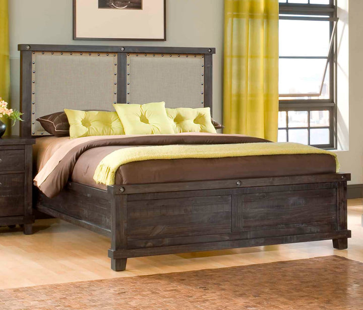 Yosemite California King-size Upholstered Panel Bed in Cafe