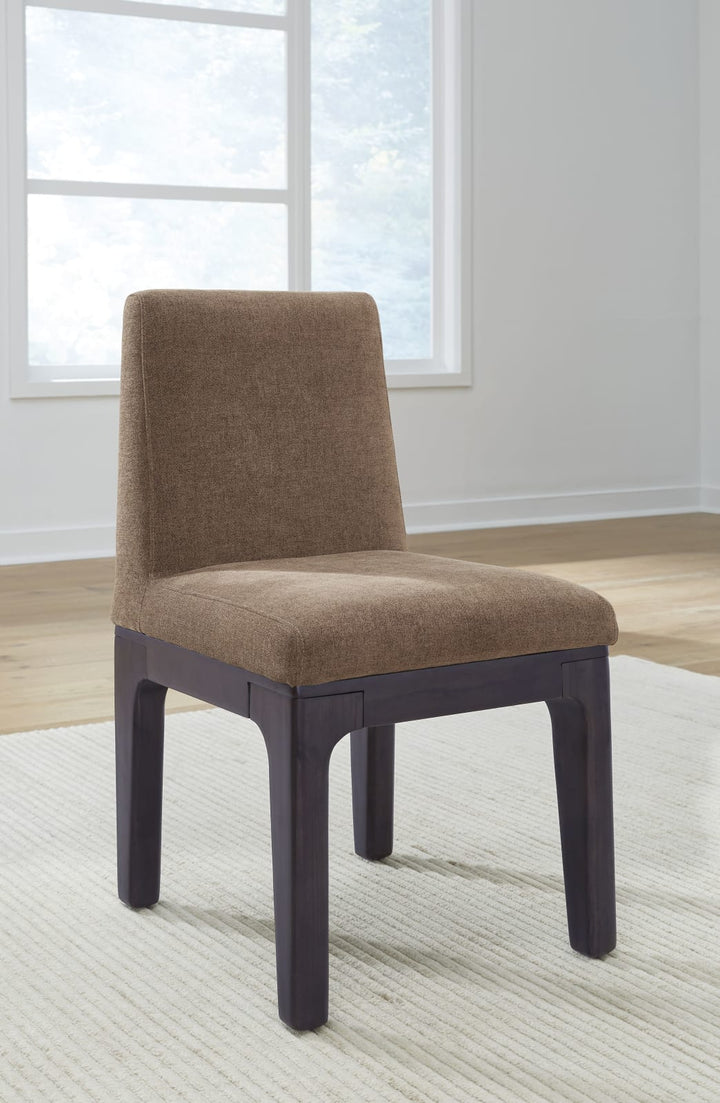 Zamba Chenille Upholstered Acacia Wood Dining Chair in Pineapple and Jaguar