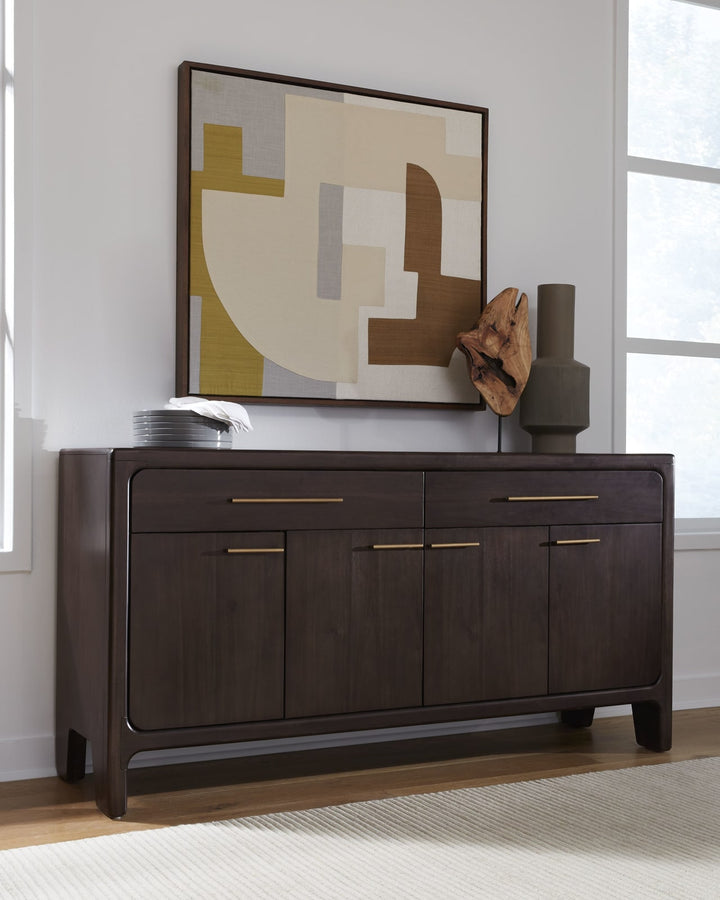 Zamba Four Door Two Drawer Acacia Wood Sideboard in Jaguar
