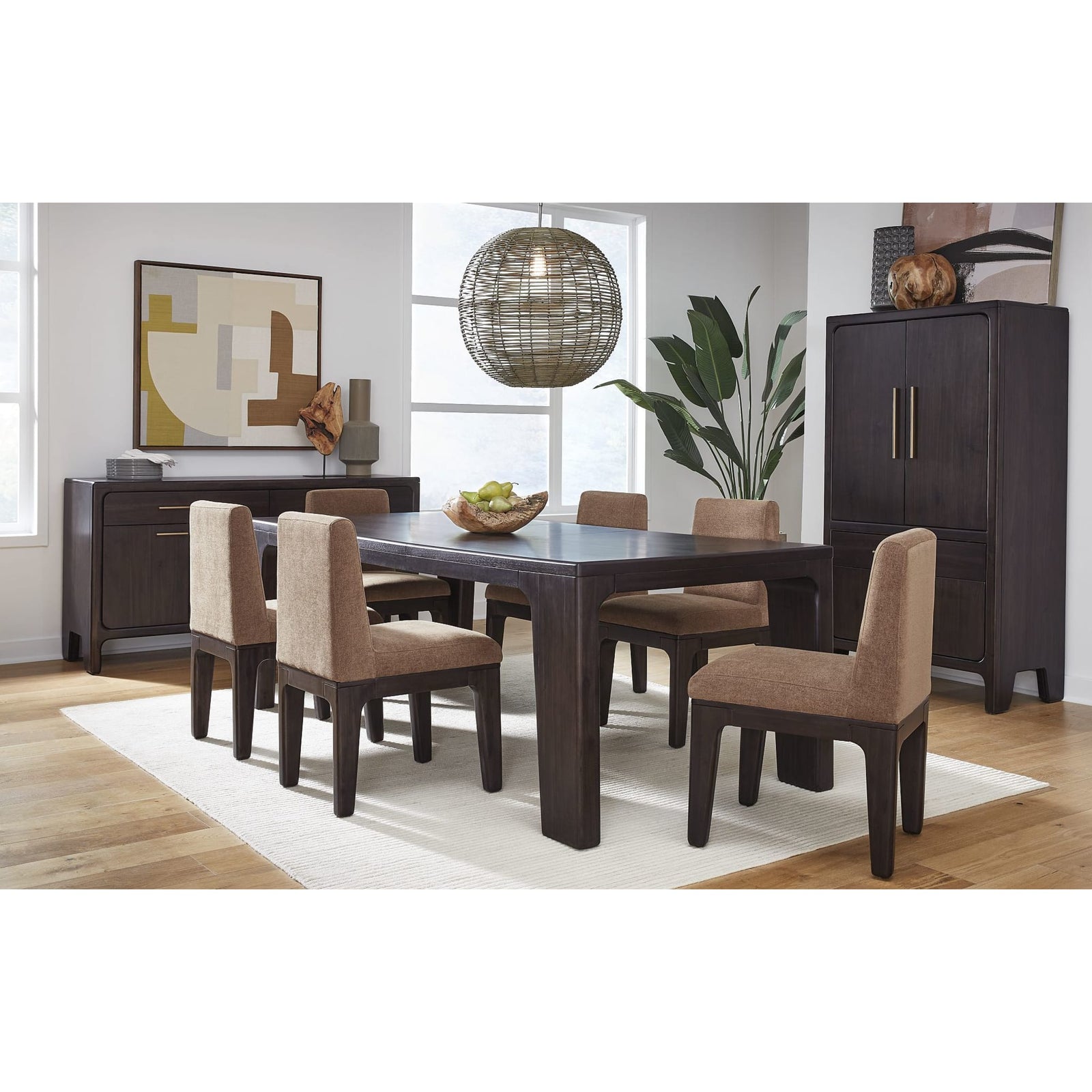 Zamba Four Door One Drawer Acacia Bar Cabinet in Jaguar
