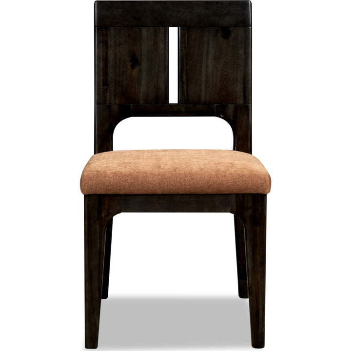 Zamba Chenille Upholstered Acacia Wood Dining Chair in Pineapple and Jaguar (Set of 2)