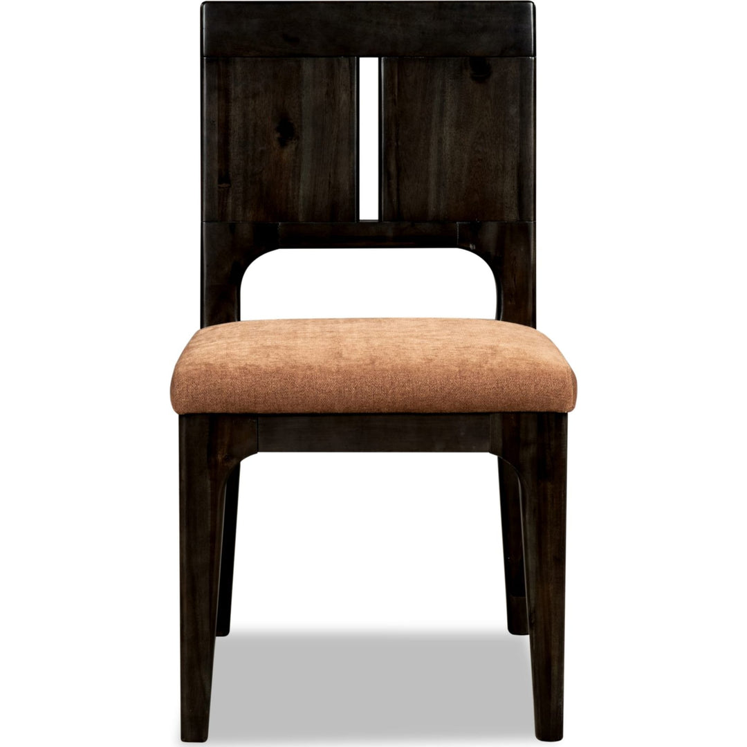 Zamba Chenille Upholstered Acacia Wood Dining Chair in Pineapple and Jaguar (Set of 2)