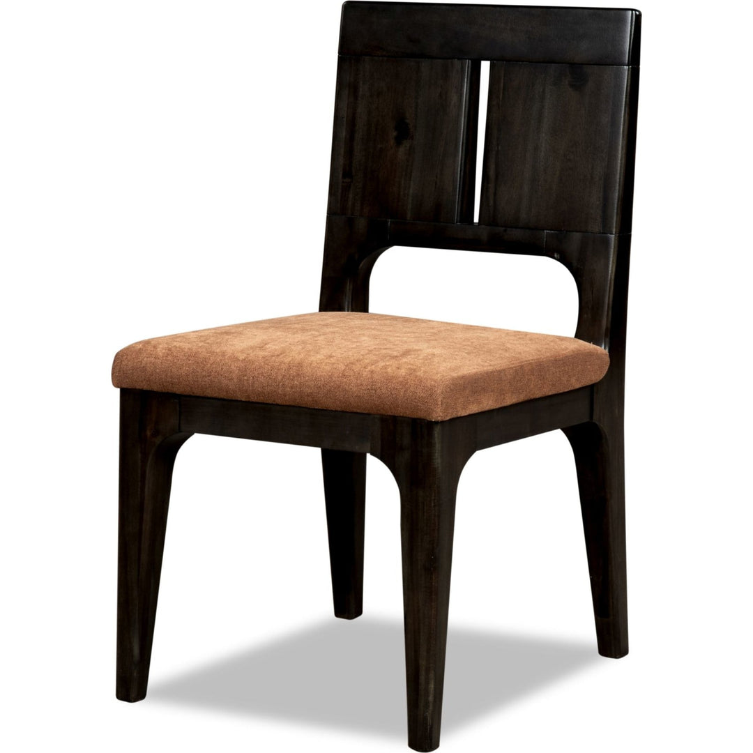 Zamba Chenille Upholstered Acacia Wood Dining Chair in Pineapple and Jaguar (Set of 2)