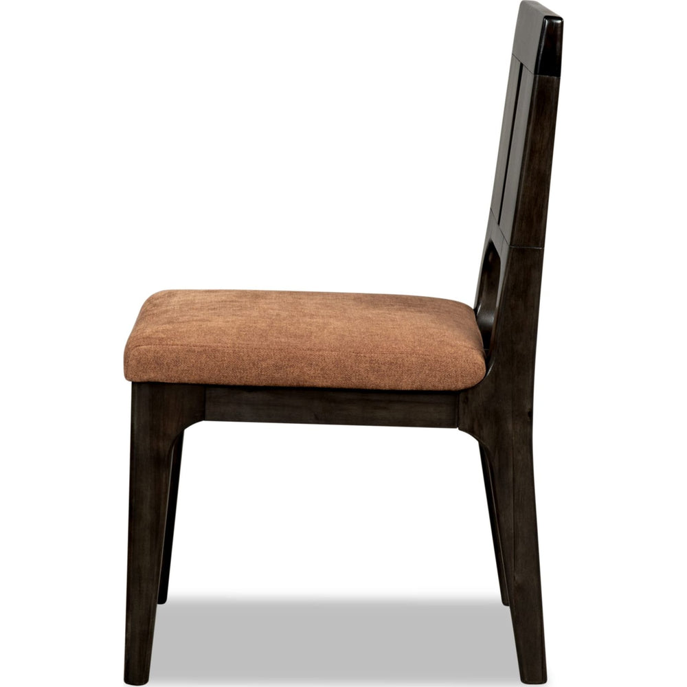 Zamba Chenille Upholstered Acacia Wood Dining Chair in Pineapple and Jaguar