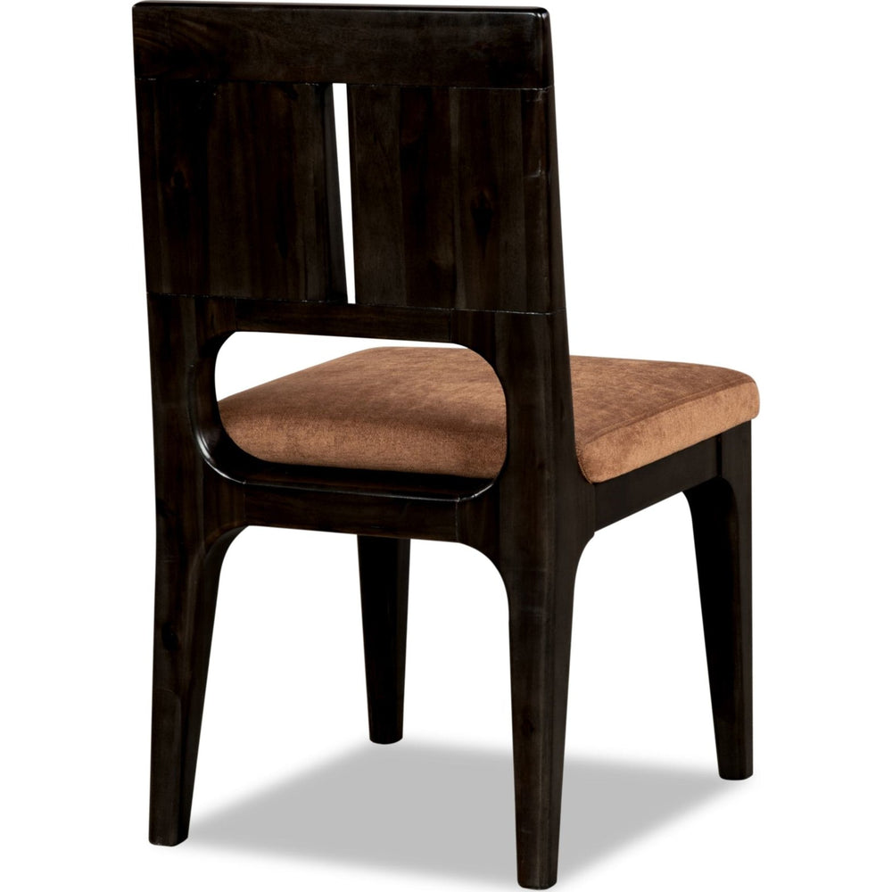 Zamba Chenille Upholstered Acacia Wood Dining Chair in Pineapple and Jaguar