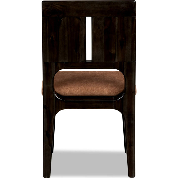 Zamba Chenille Upholstered Acacia Wood Dining Chair in Pineapple and Jaguar (Set of 2)