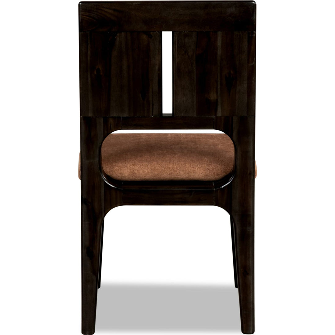 Zamba Chenille Upholstered Acacia Wood Dining Chair in Pineapple and Jaguar (Set of 2)