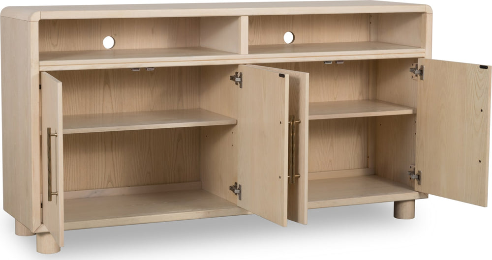 Zinnia Four Door Two Shelf Sideboard in White Sand – view 5
