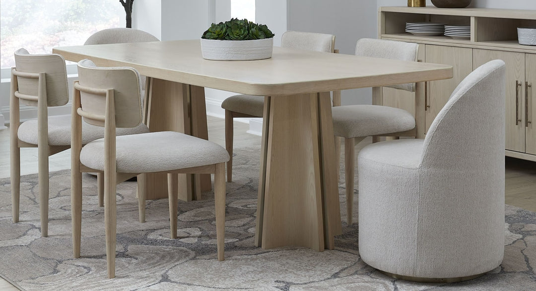 Zinnia Fully Upholstered Swivel Chair in Dune Chenille – view 9
