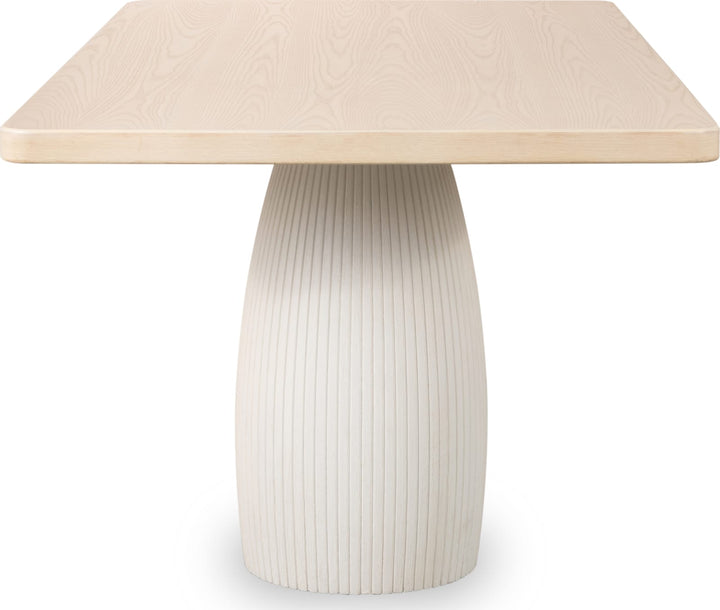 Zinnia Plaster Base Wood Top Dining Table in White Sand and Ivory – view 5