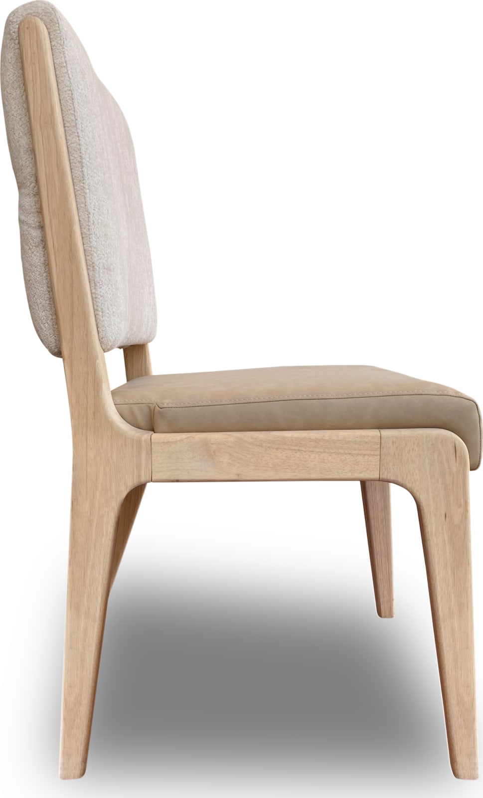 Zinnia Upholstered Dining Chair in White Sand, Buttermilk Leather and Dune Chenille – view 4