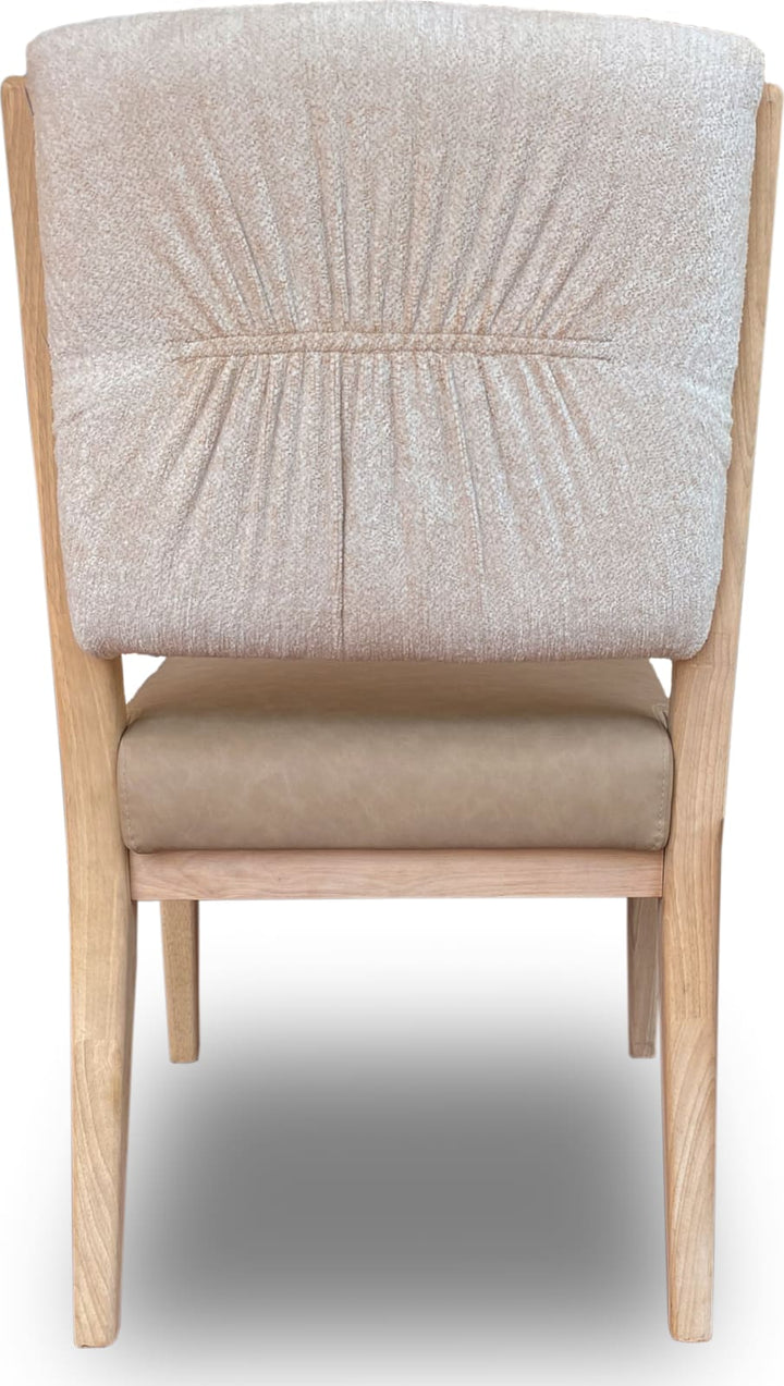Zinnia Upholstered Dining Chair in White Sand, Buttermilk Leather and Dune Chenille – view 5