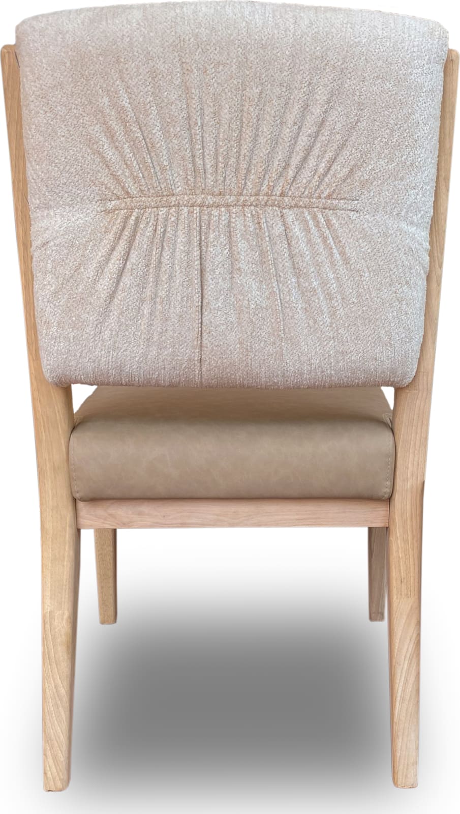Zinnia Upholstered Dining Chair in White Sand, Buttermilk Leather and Dune Chenille – view 5