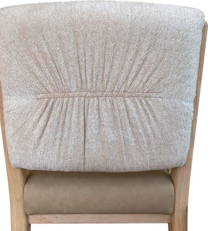 Zinnia Upholstered Dining Chair in White Sand, Buttermilk Leather and Dune Chenille – view 6