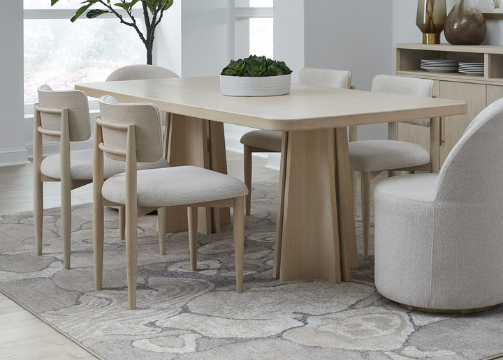 Zinnia Wood Back Dining Chair in White Sand and Dune Chenille – view 10