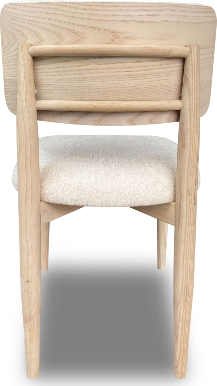 Zinnia Wood Back Dining Chair in White Sand and Dune Chenille – view 6