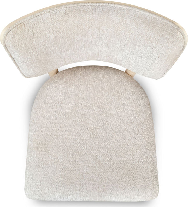 Zinnia Wood Back Dining Chair in White Sand and Dune Chenille – view 7
