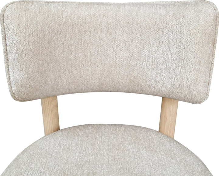 Zinnia Wood Back Dining Chair in White Sand and Dune Chenille – view 8