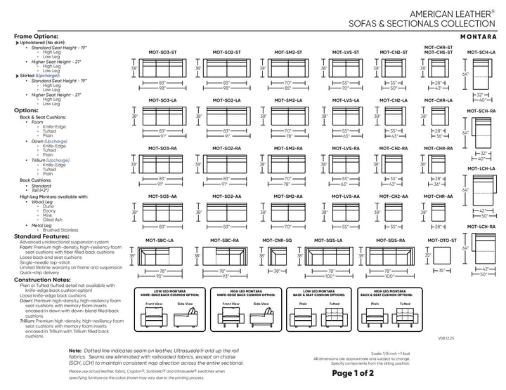 Montara Three Seat Sofa by American Leather