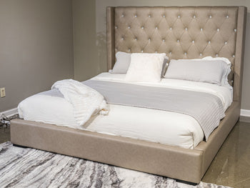 Brensley Queen Upholstered Storage Bed - Taupe