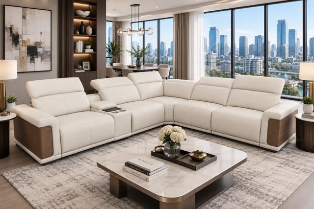 Magna Living Newport dual-motor power reclining sectional - lifestyle