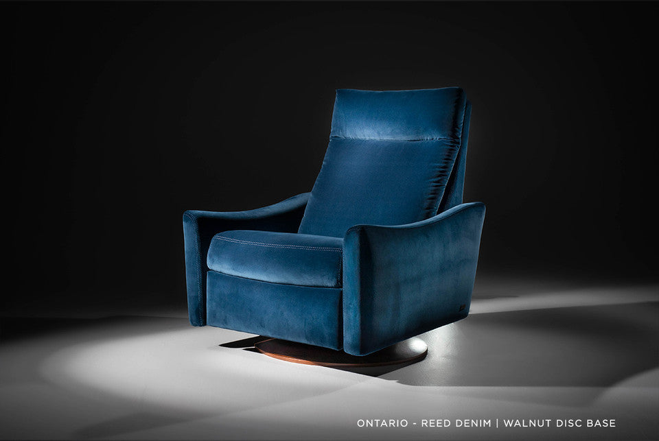 Ontario Comfort Air Large Recliner Chair with Ottoman by American Leather