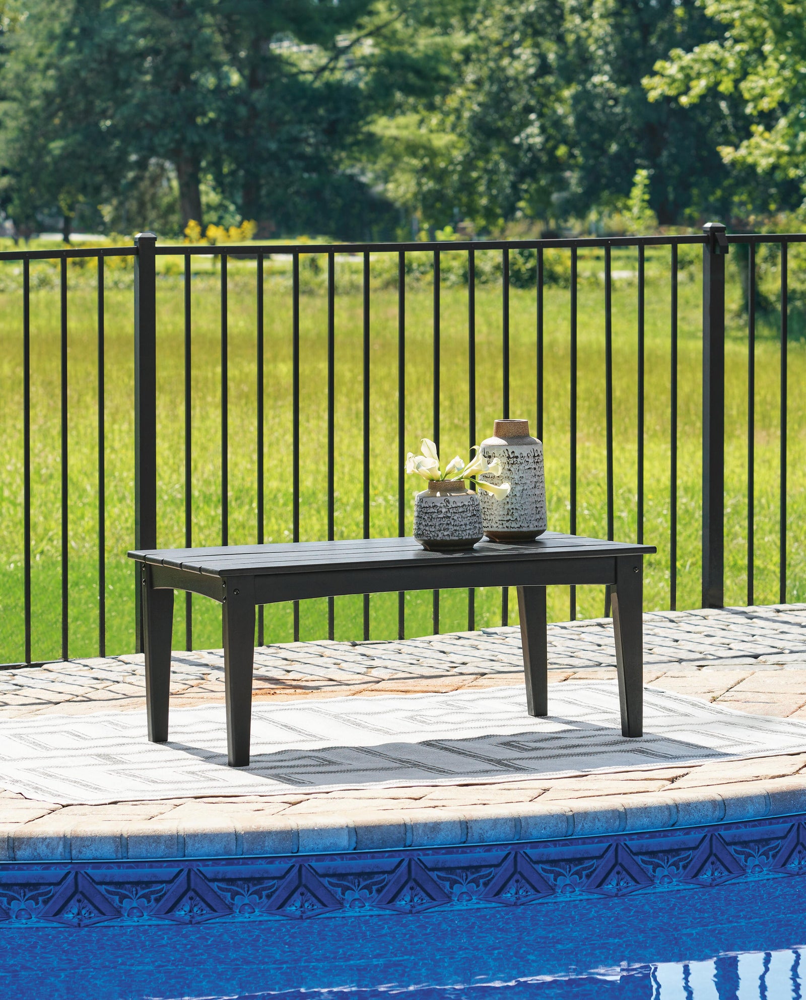 Hyland Wave Outdoor Coffee Table - Black (2)