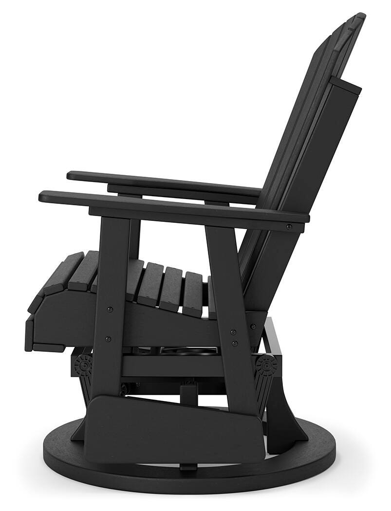 Hyland Wave Outdoor Swivel Glider Chair - Black (6)