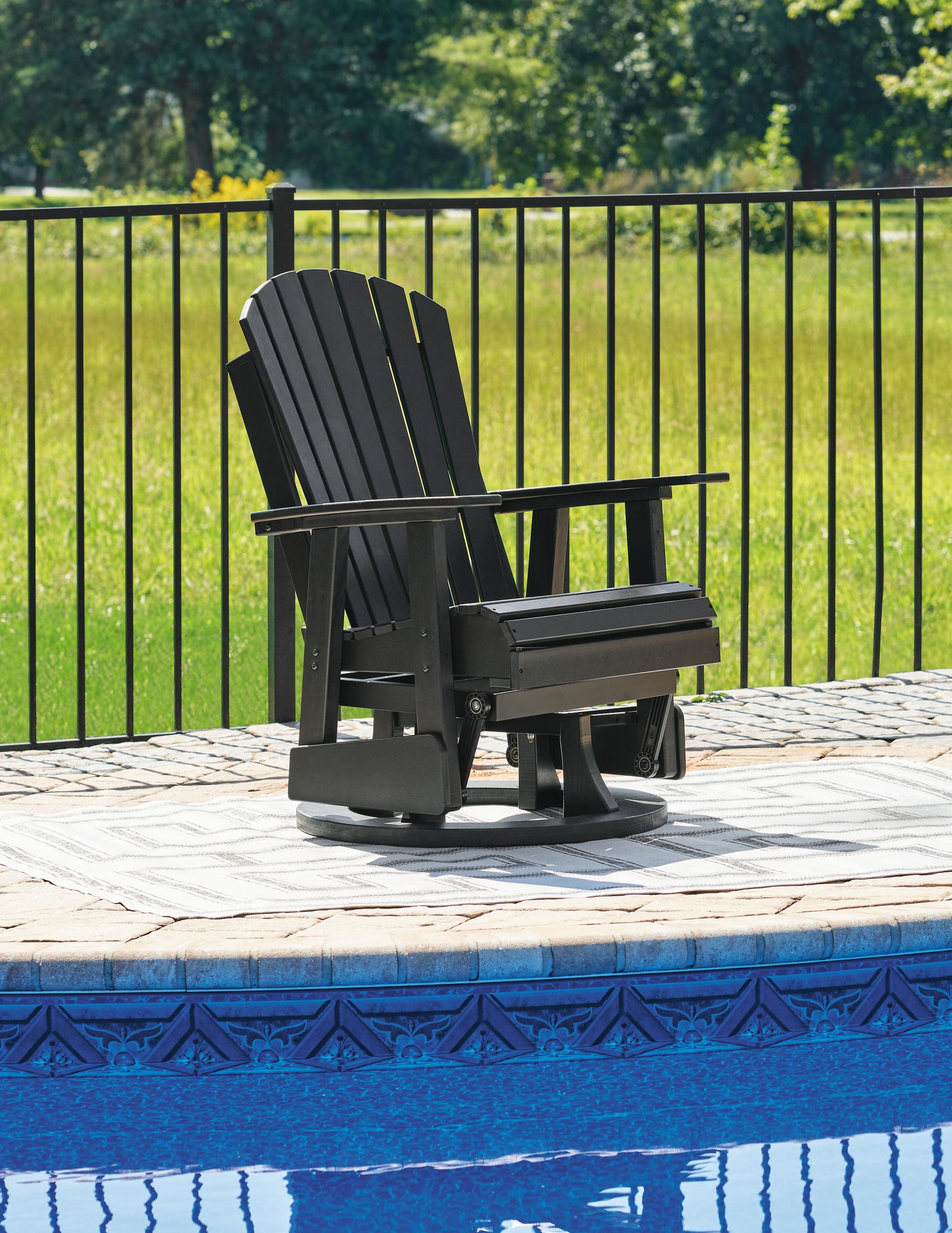 Hyland Wave Outdoor Swivel Glider Chair - Black (2)