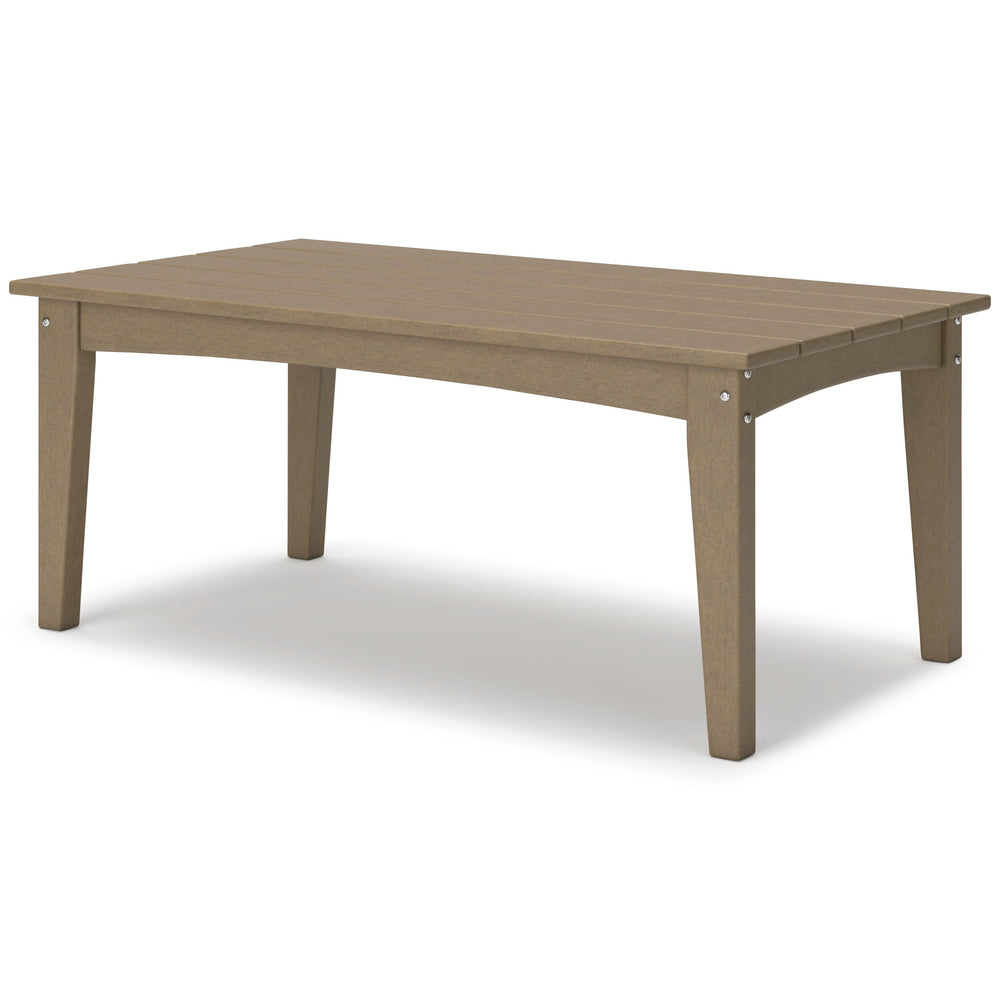 Hyland Wave Outdoor Coffee Table - Dark Brown (3)