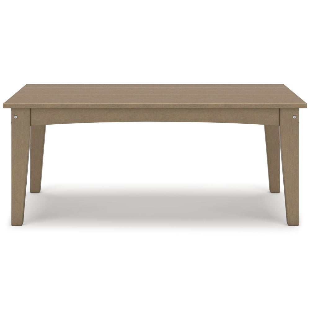 Hyland Wave Outdoor Coffee Table - Dark Brown (5)