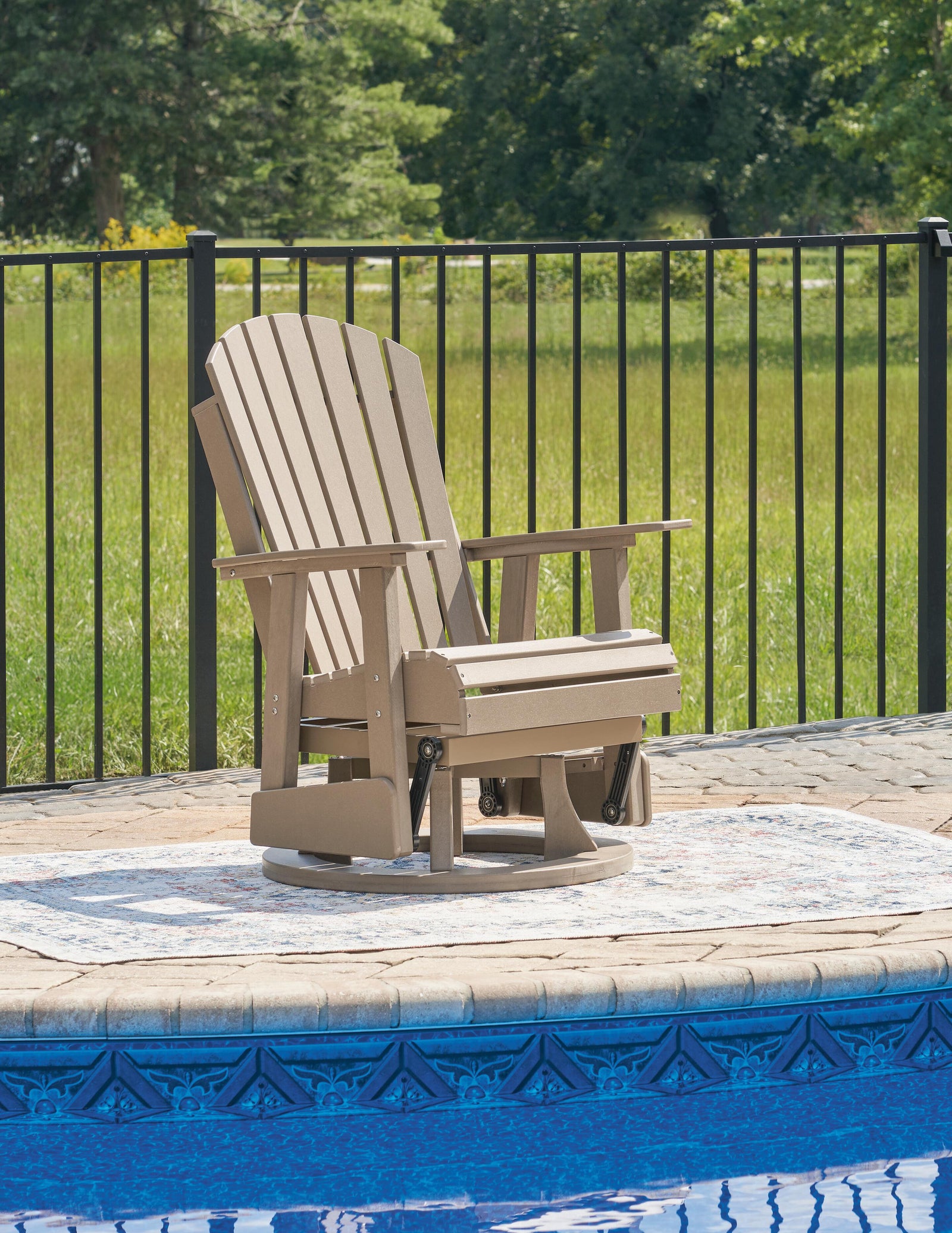Hyland Wave Outdoor Swivel Glider Chair - Dark Brown (2)