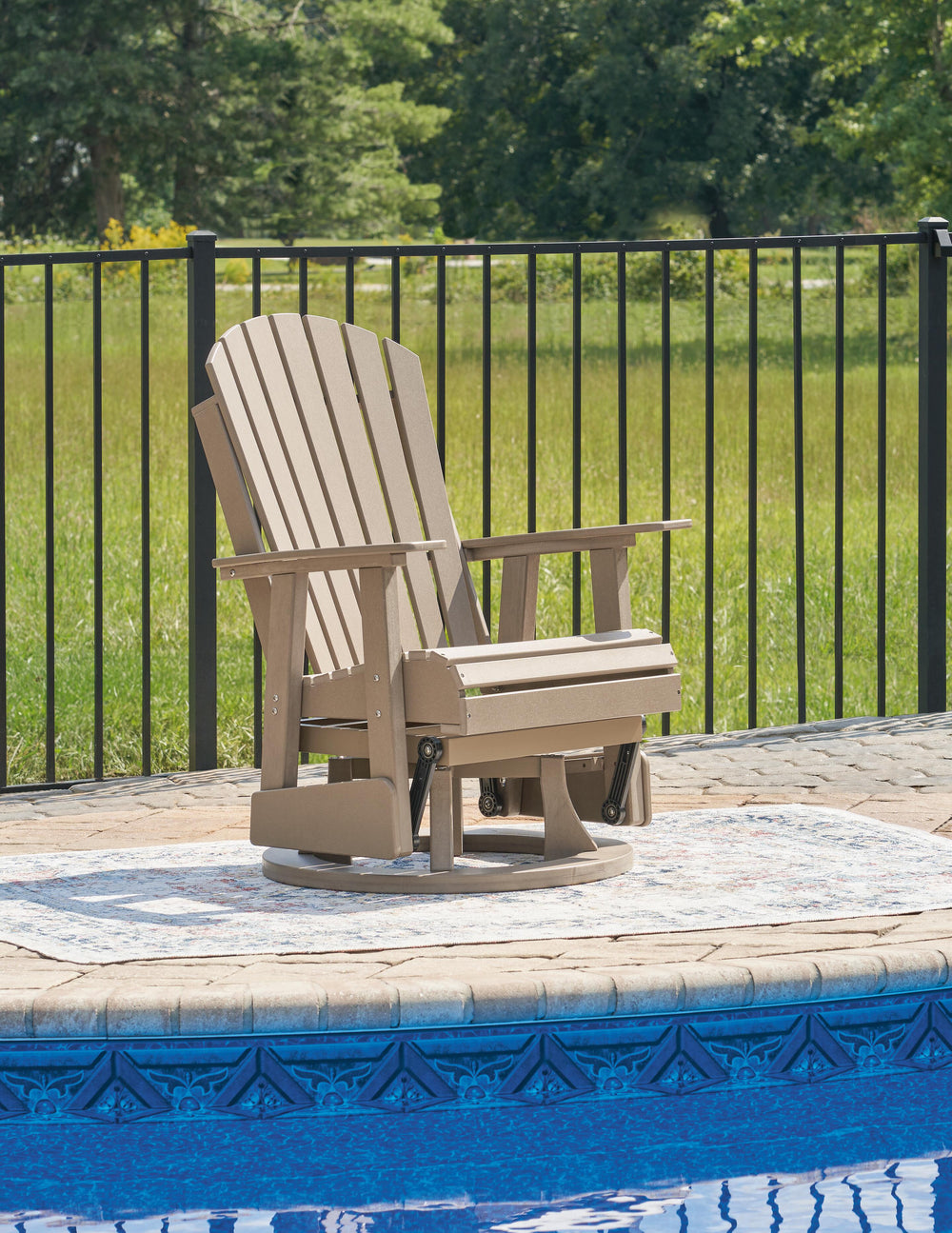 Hyland Wave Outdoor Swivel Glider Chair - Dark Brown (2)