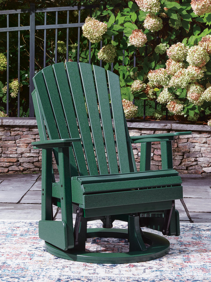 Shell Beach Outdoor Swivel Glider Chair - Green (7)