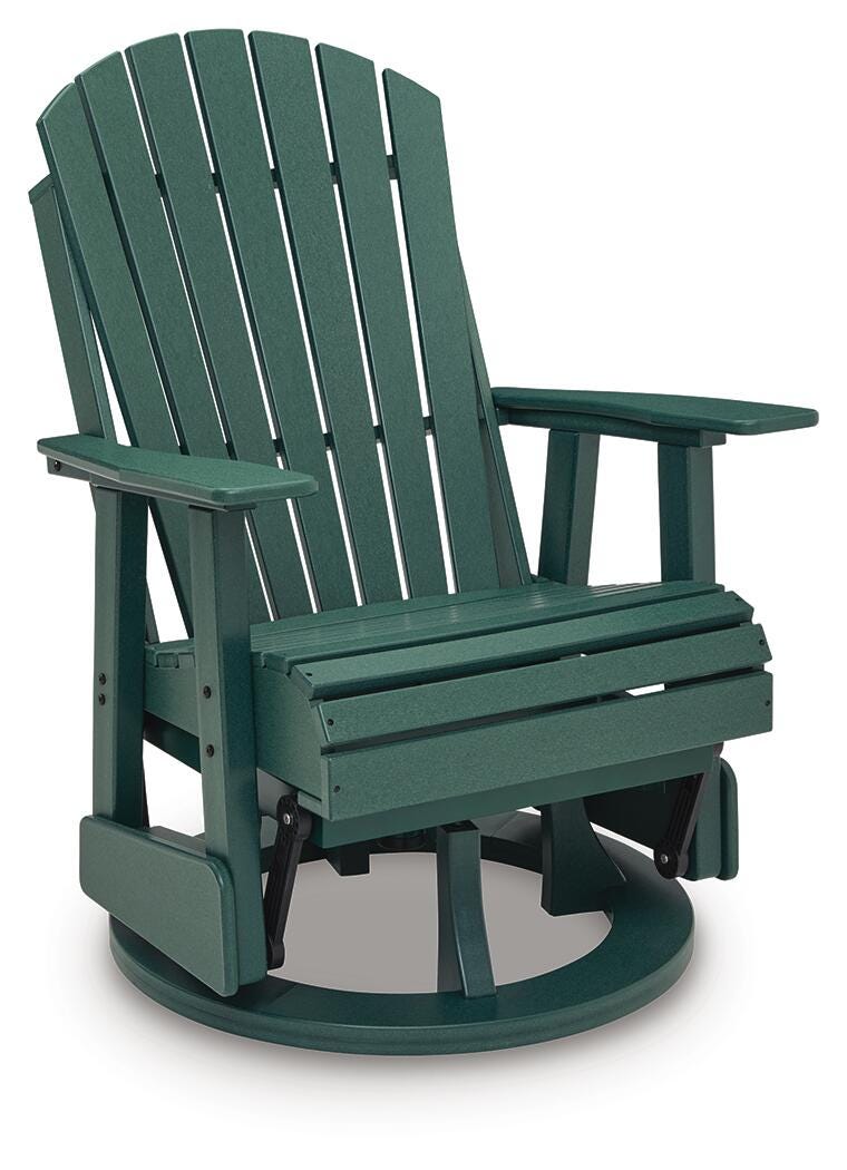 Shell Beach Outdoor Swivel Glider Chair - Green (3)