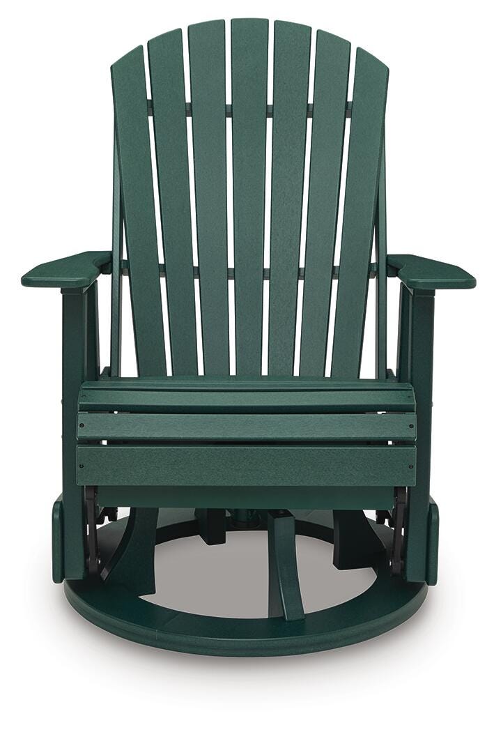 Shell Beach Outdoor Swivel Glider Chair - Green (4)