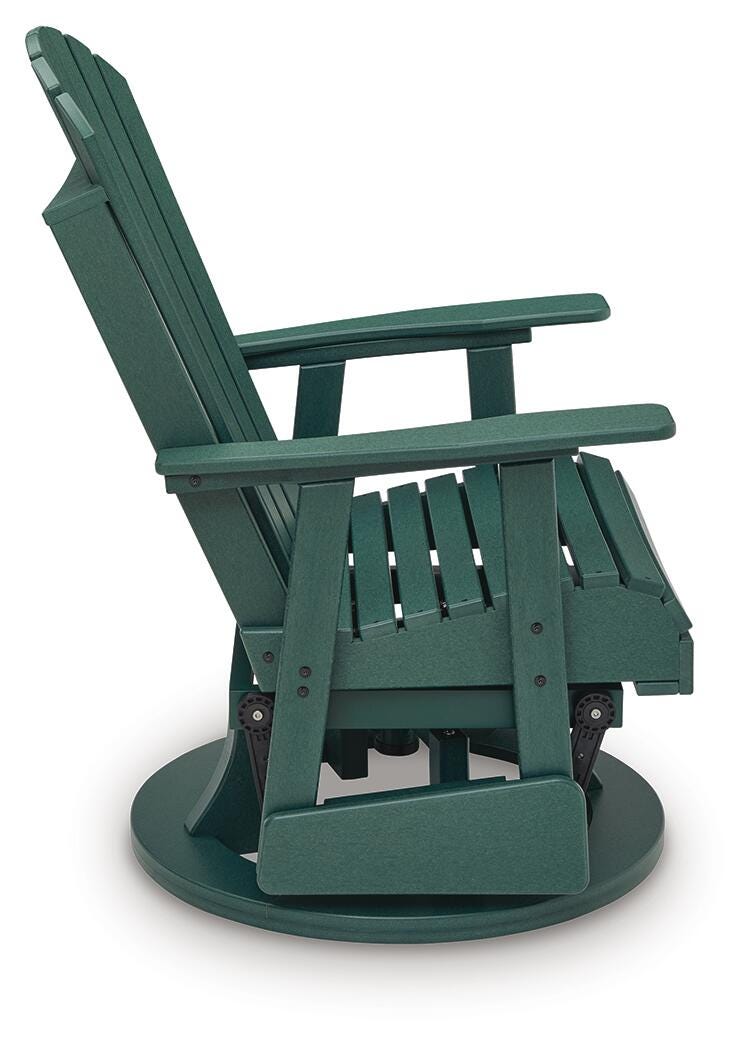 Shell Beach Outdoor Swivel Glider Chair - Green (5)