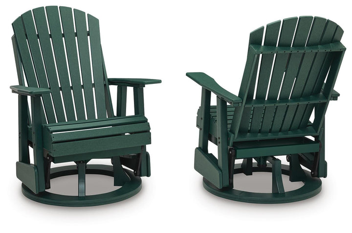 Shell Beach Outdoor Swivel Glider Chair - Green (1)