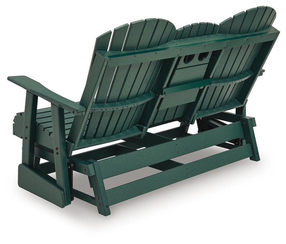 Shell Beach Outdoor Loveseat Glider - Green (6)