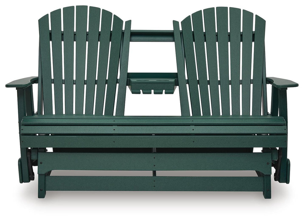 Shell Beach Outdoor Loveseat Glider - Green (4)